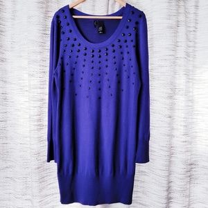 Bisou Bisou Tunic Sweater or Dress Purple XL